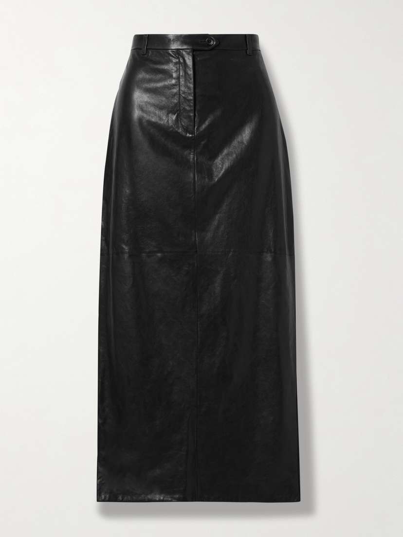 BALLY Leather Midi Skirt