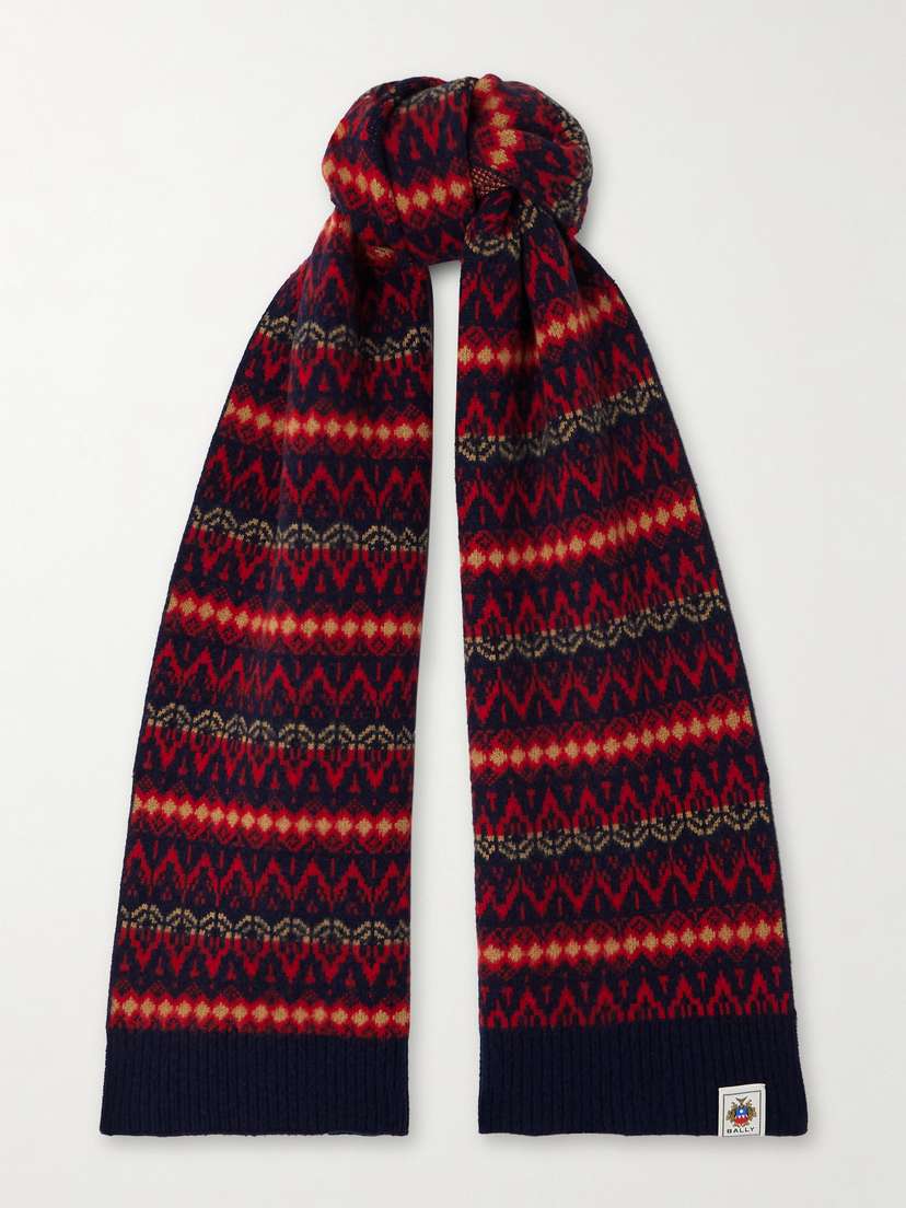 BALLY Merino Wool Jacquard Scarf