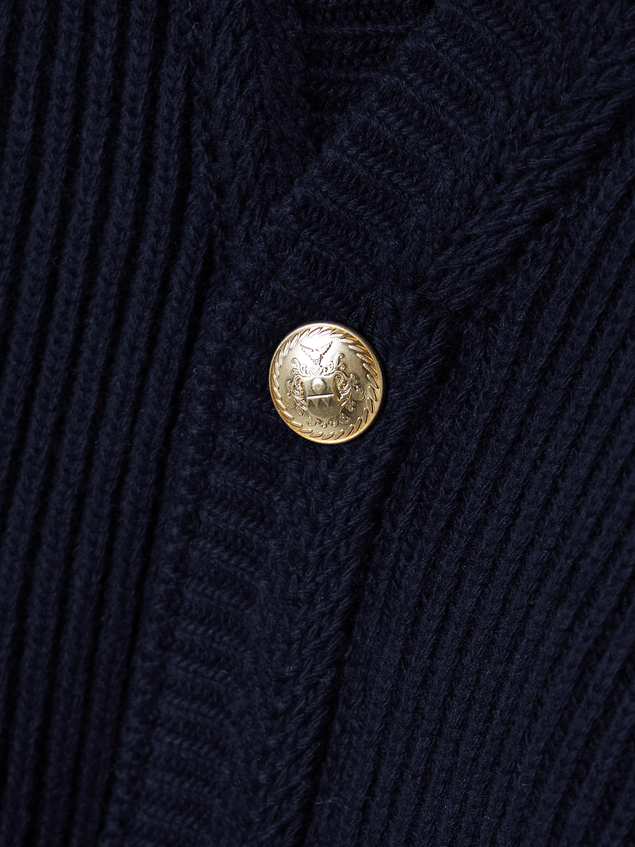 Bally Ribbed Wool Cardigan In Blue