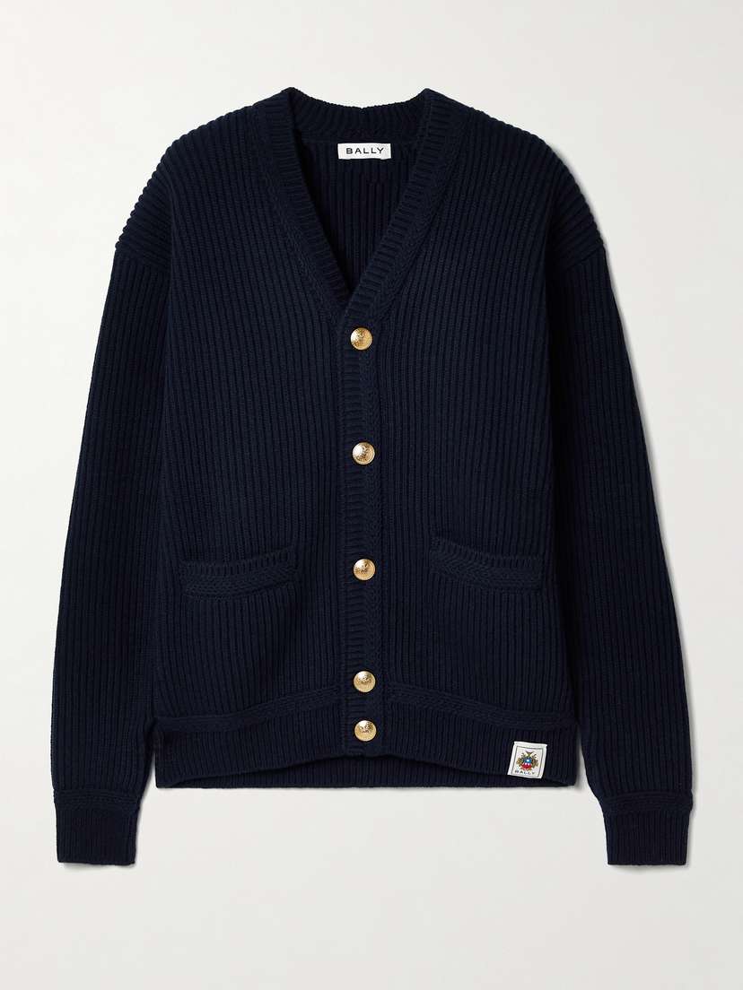 BALLY Ribbed Wool Cardigan