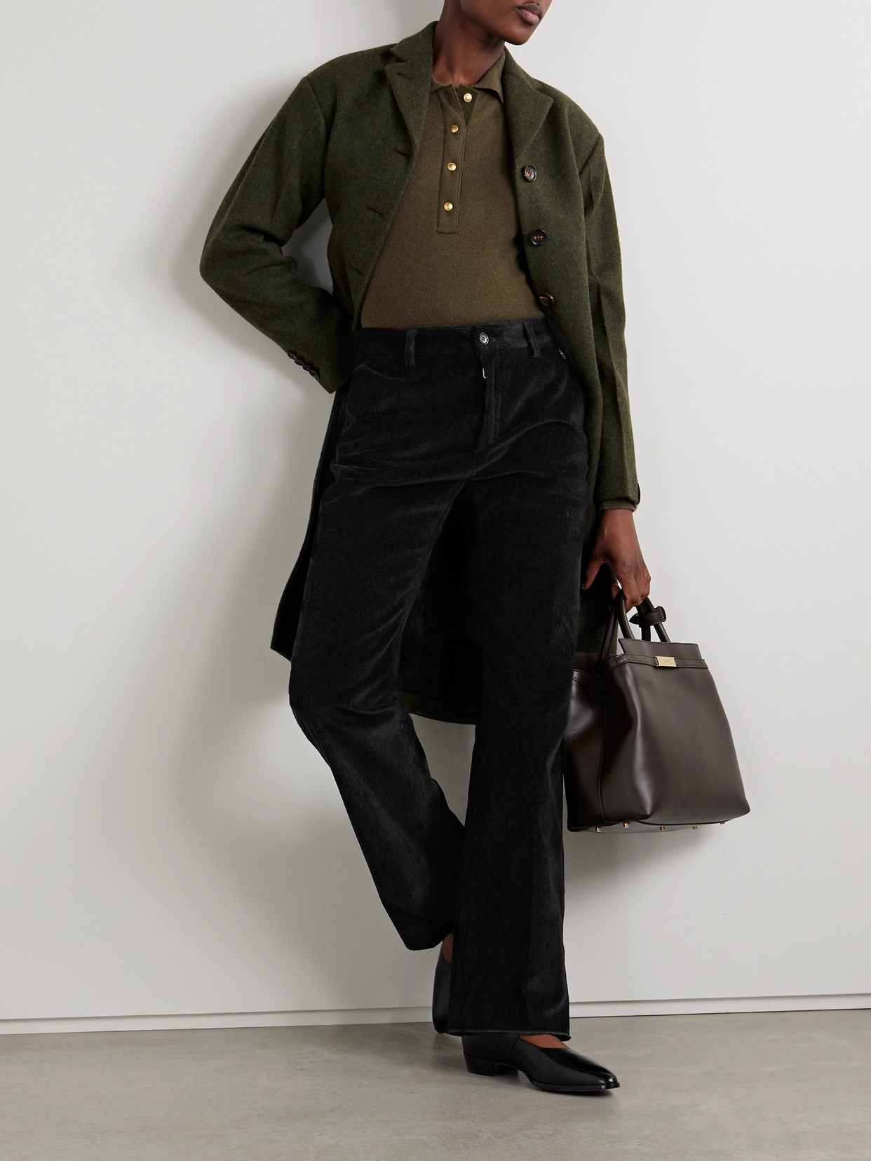BALLY COTTON-CORDUROY FLARED PANTS