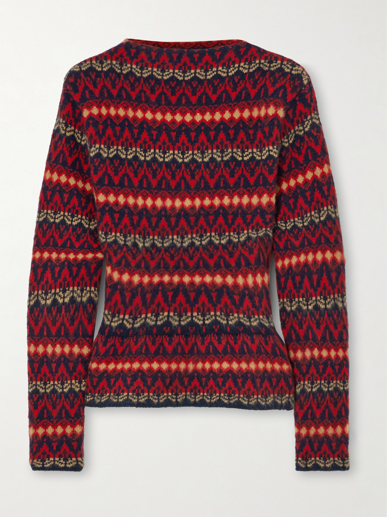 Bally Wool Jacquard-knit Sweater In Red