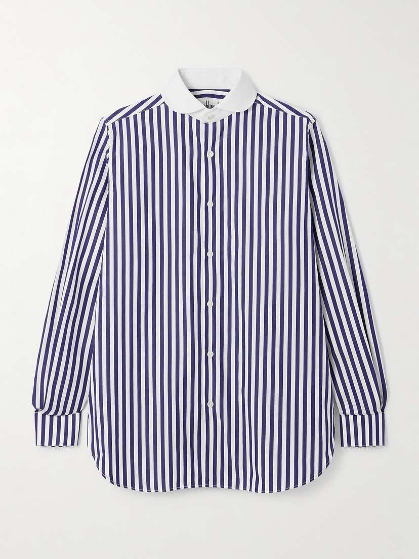 Sebline Chemise De Garçon Striped Cotton-poplin Shirt - x large