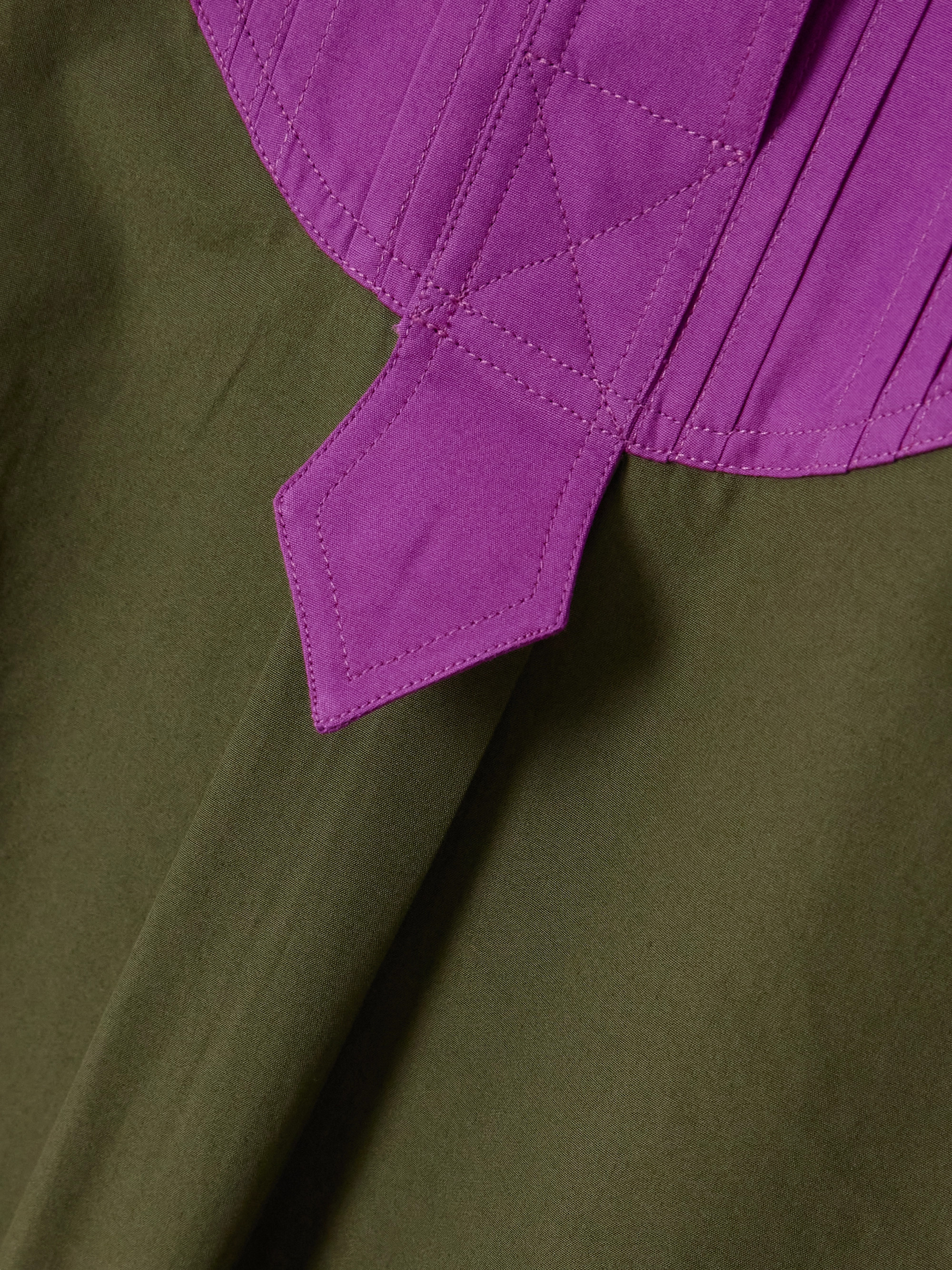 SÉBLINE Painter's pintucked two-tone cotton-poplin shirt
