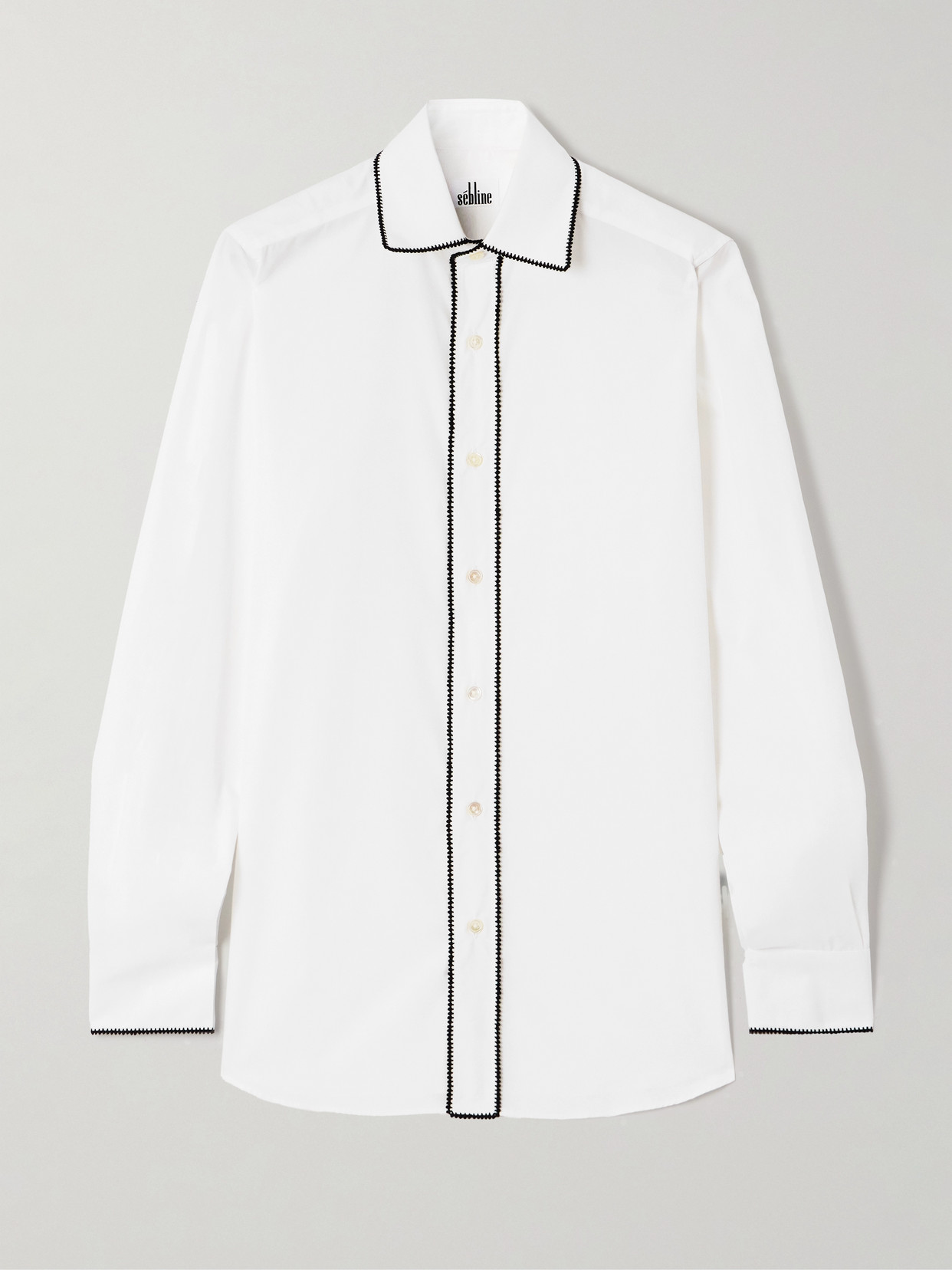 Sébline Embroidered Cotton-poplin Shirt In White