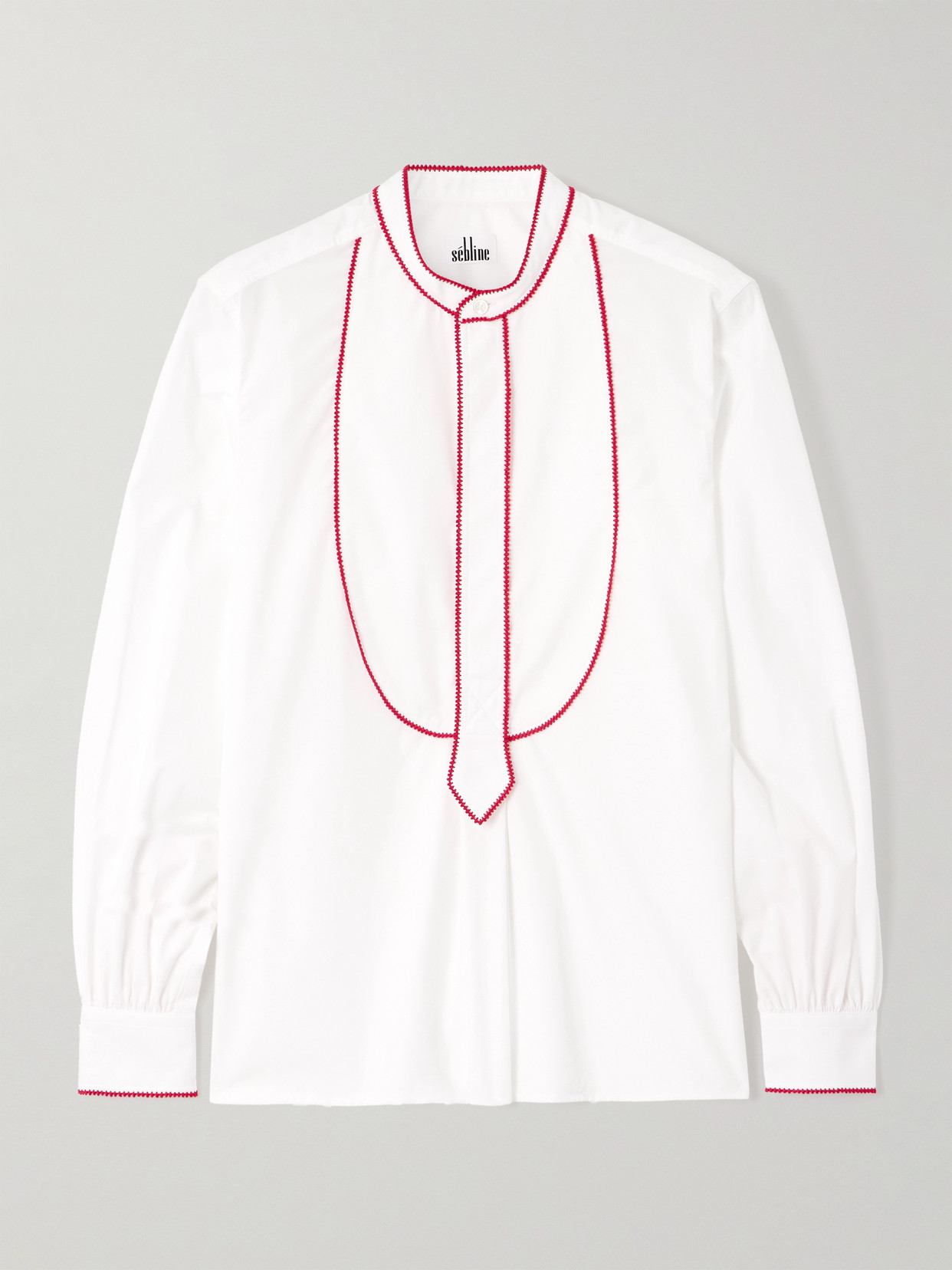 Sébline Embroidered Cotton-poplin Shirt In White