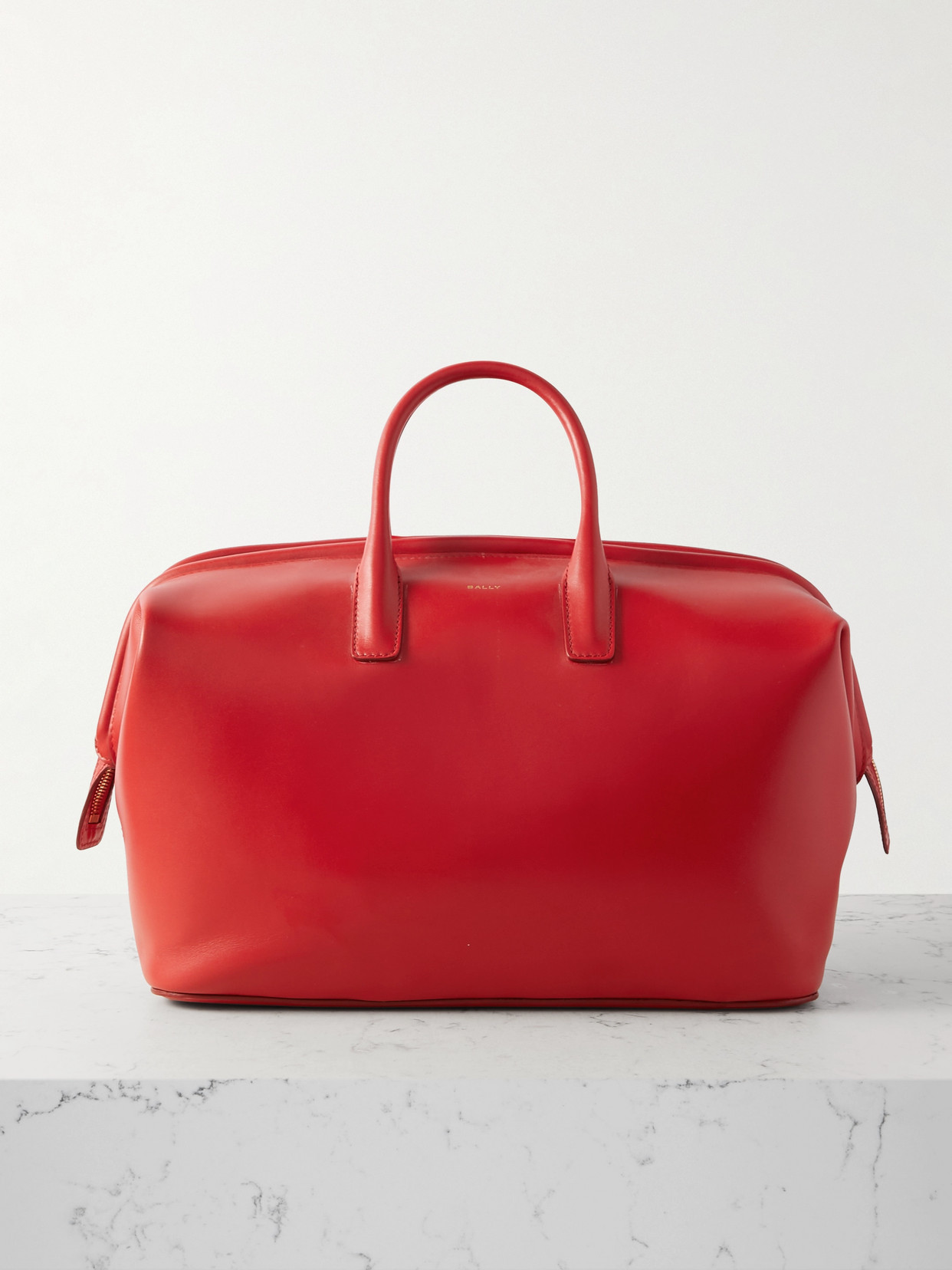 Bally Belle Large Leather Tote In Red