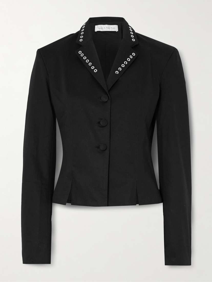 Ludovic de Saint Sernin Cookie Eyelet-embellished Cotton-blend Twill Blazer