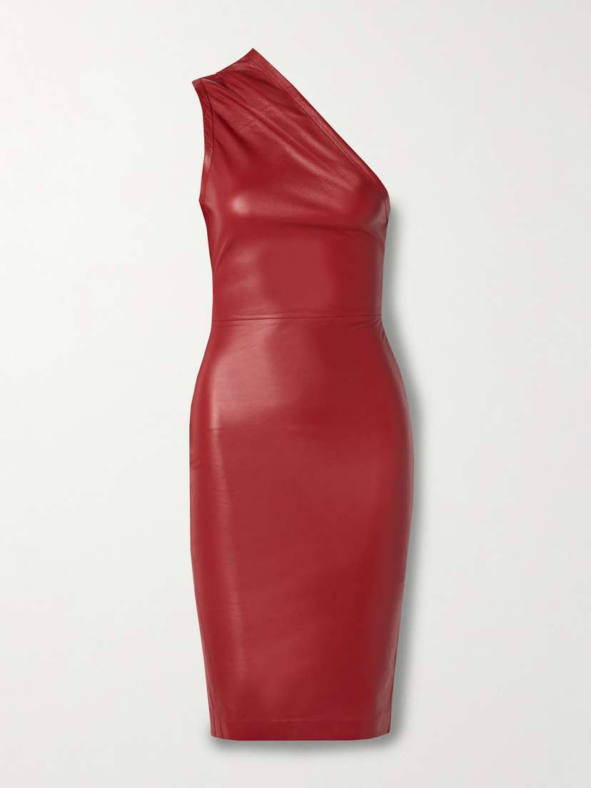 Ludovic de Saint Sernin Melrose One-shoulder Leather Dress