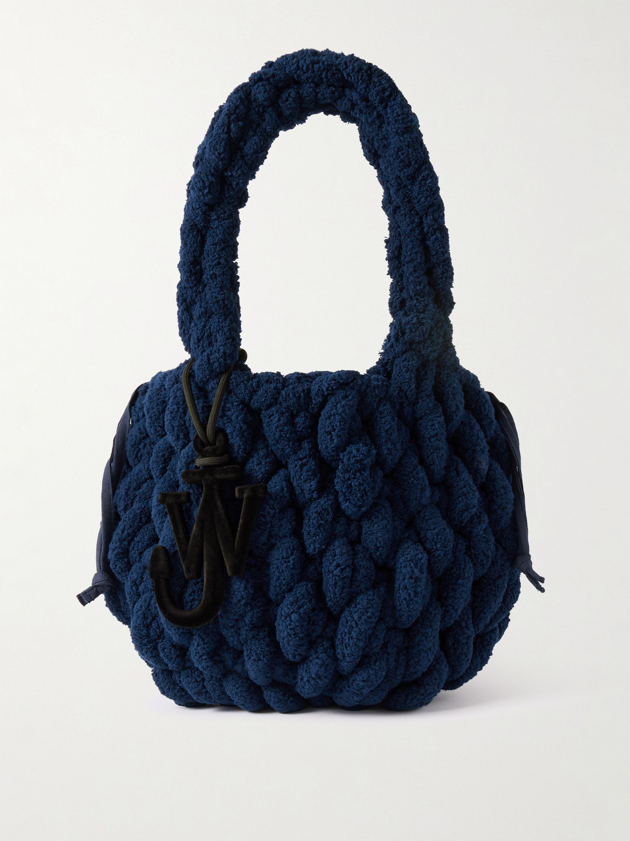 JW Anderson - Small Blanket Embellished Knotted Chenille Tote - Navy