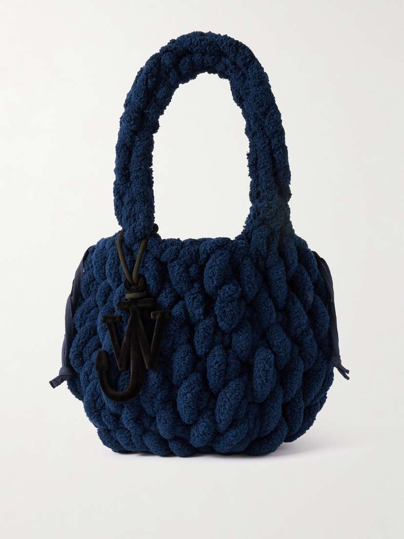 JW Anderson Small Blanket Embellished Knotted Chenille Tote