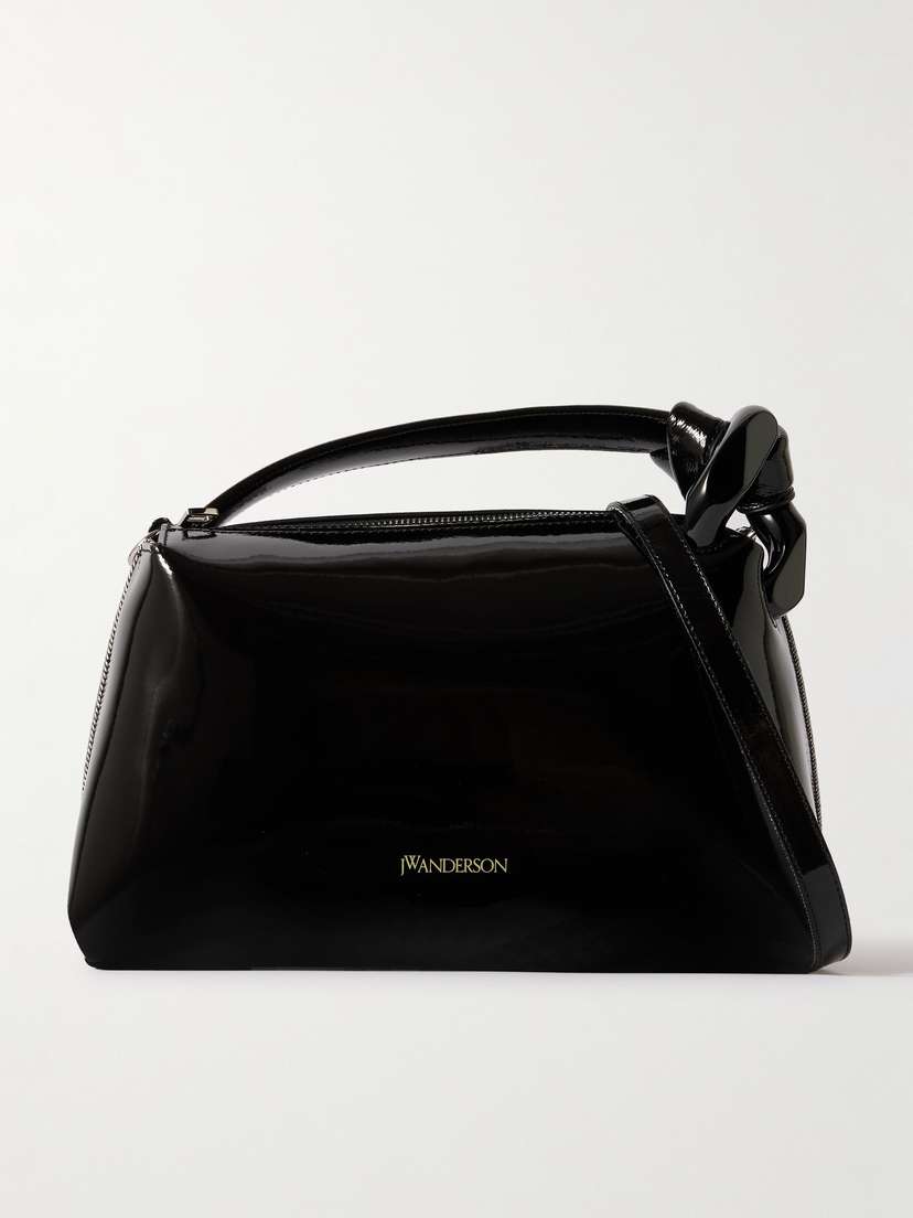 JW Anderson Jwa Corner Chain-embellished Coated Denim Shoulder Bag