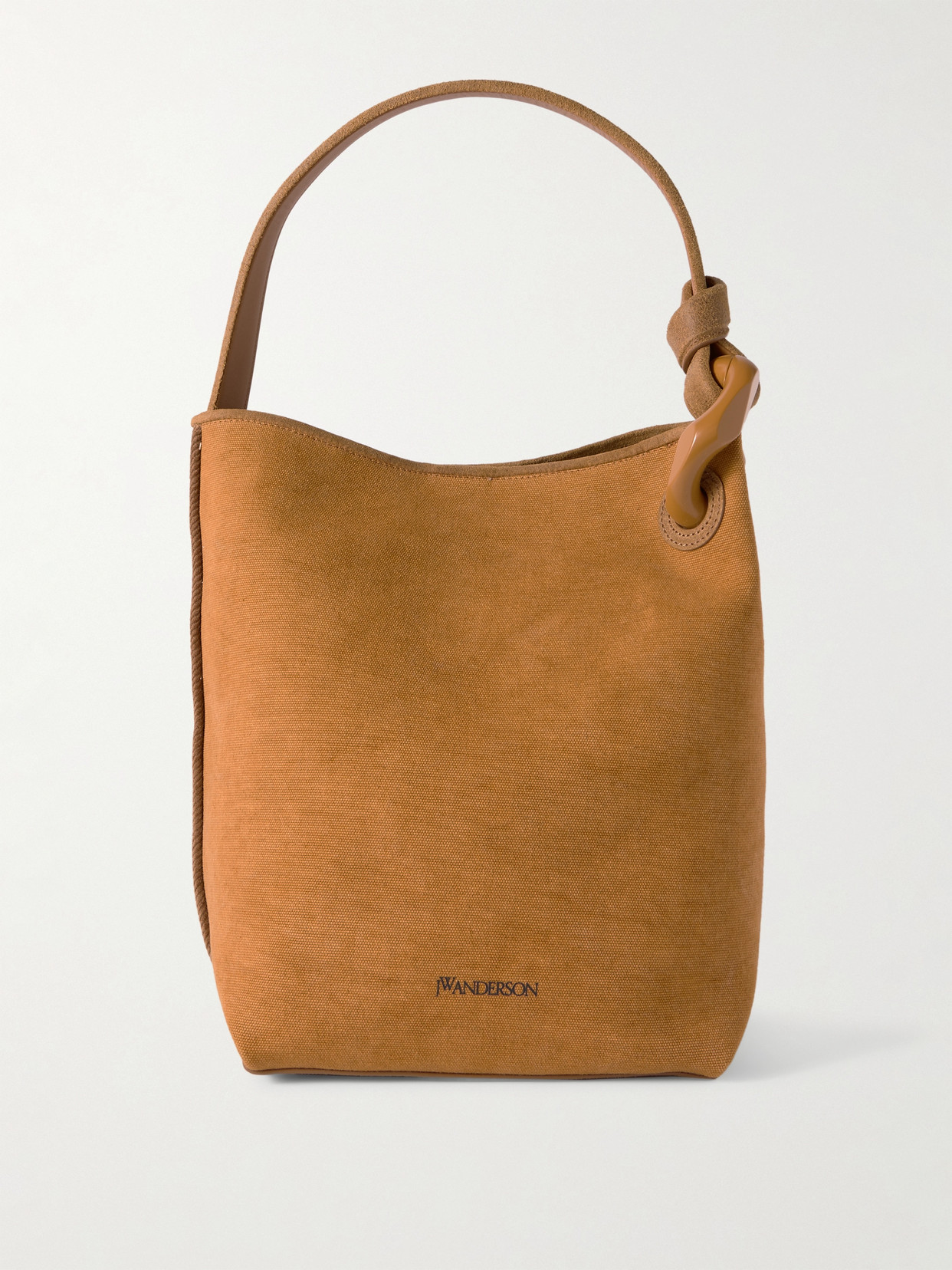 JW Anderson - Jwa Corner Chain-embellished Suede-trimmed Canvas Tote - Beige