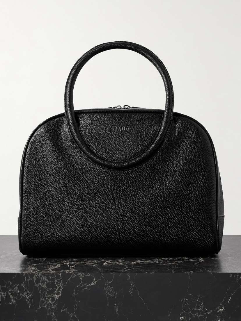 Staud Maude Bowler Pebbled-leather Tote