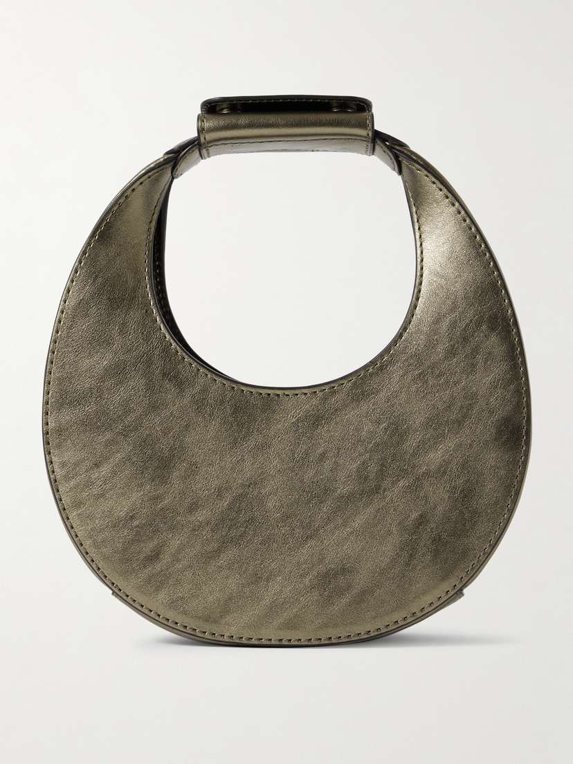 Staud Goodnight Moon Metallic Leather Tote