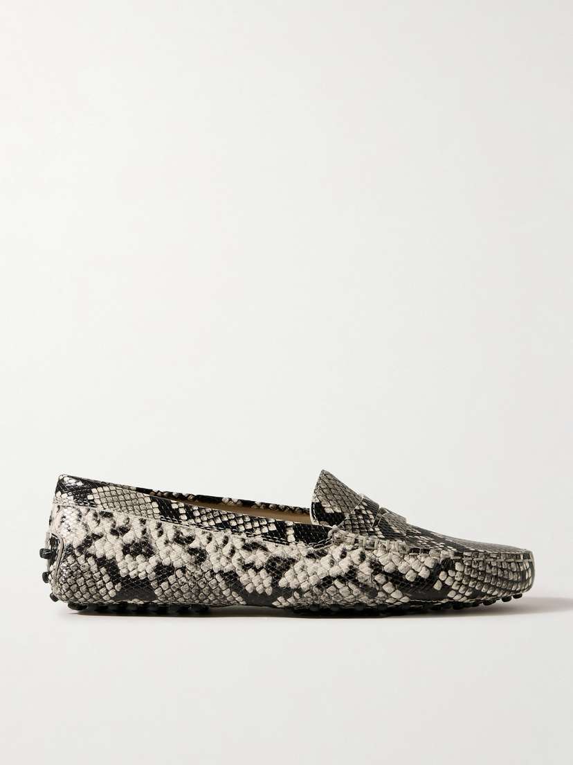 Tod's Gommino Snake-effect Leather Loafers