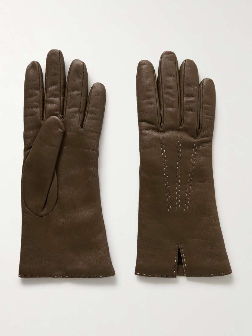 The Row Florence Leather Gloves