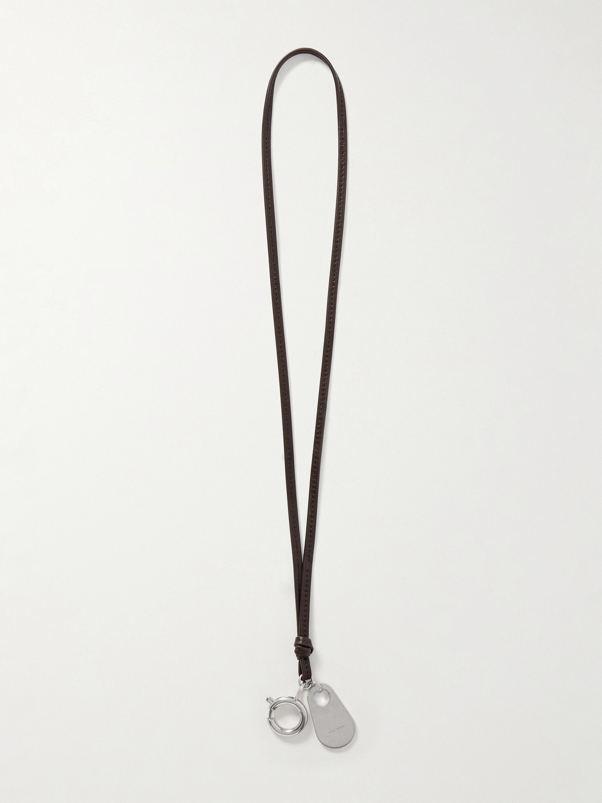 The Row Leather And Silver-tone Bag Charm In Brown