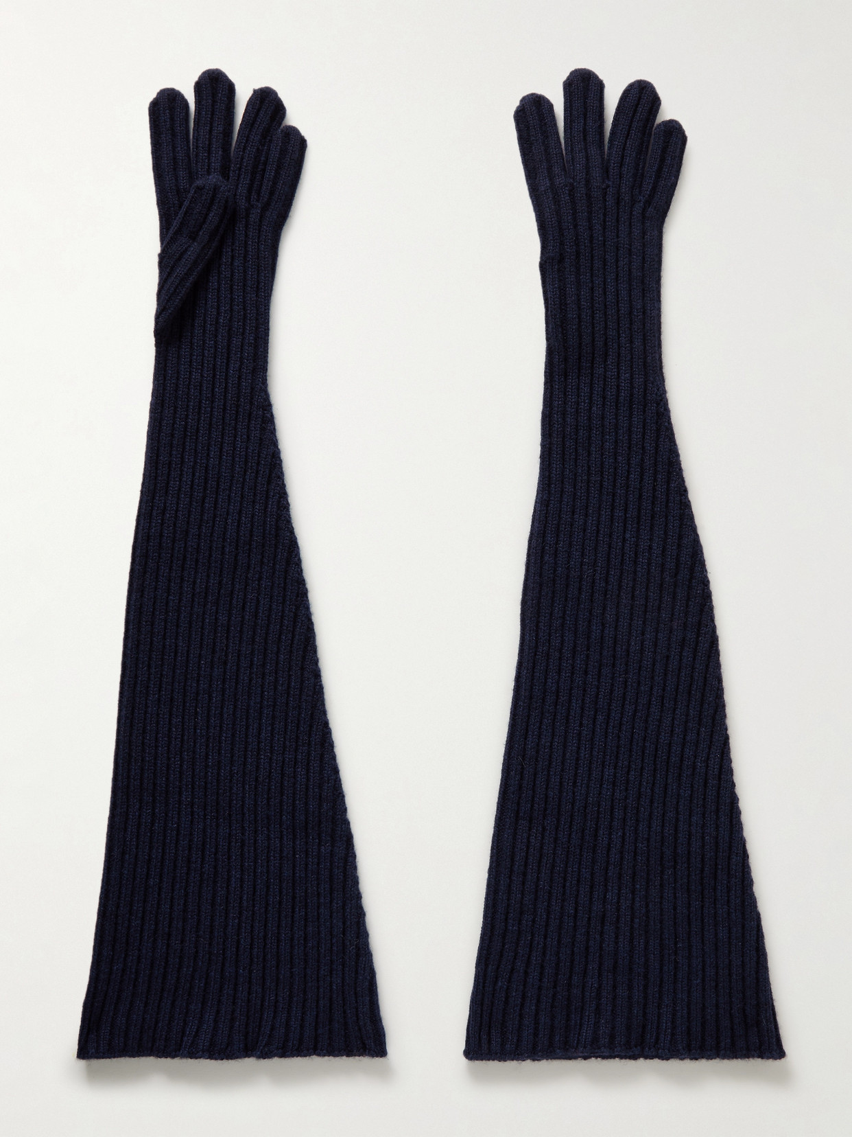 The Row - Fergie Ribbed Cashmere Gloves - Blue
