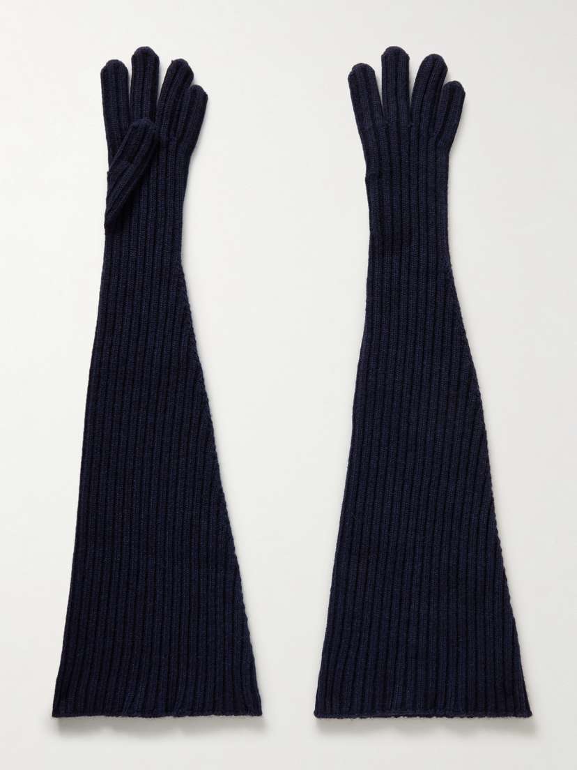 The Row Fergie Ribbed Cashmere Gloves