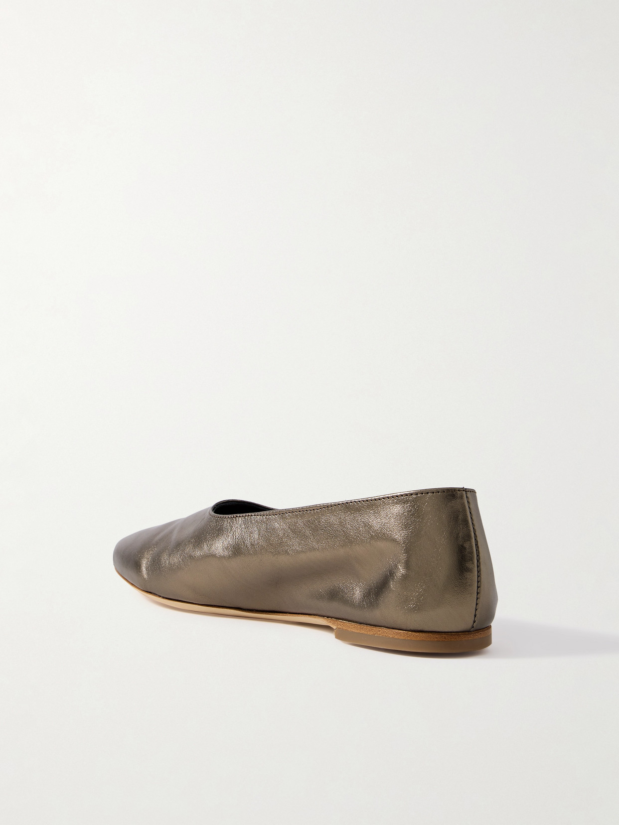 Staud Alba Metallic Leather Ballet Flats In Metallic