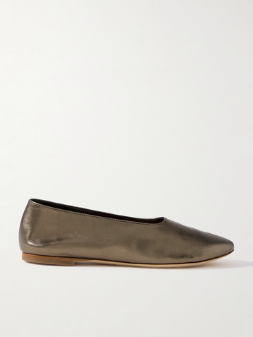 Staud Alba metallic leather ballet flats