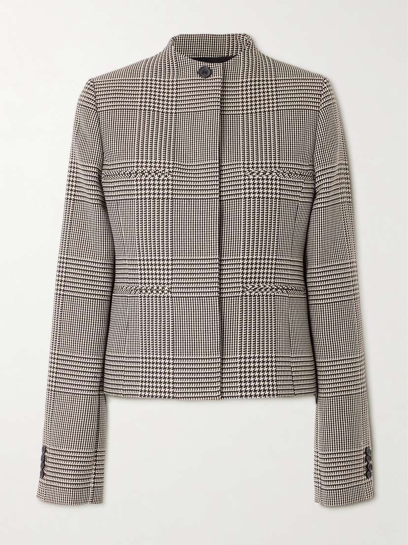 Courrèges Officer Prince Of Wales Checked Tweed Jacket