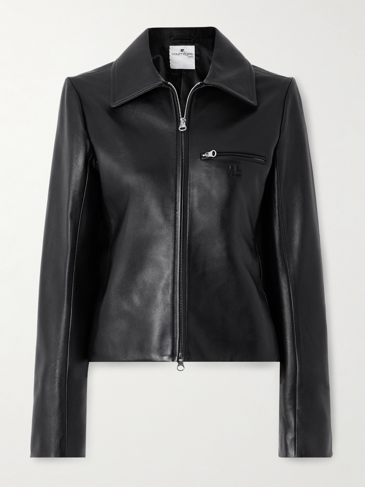 Courrèges Veste En Cuir D'agneau In Black