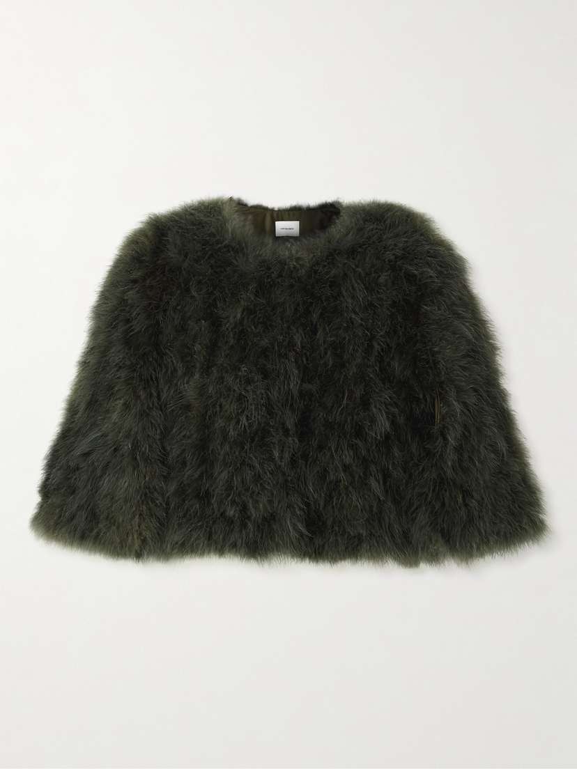 Yves Salomon Cropped Feather Jacket
