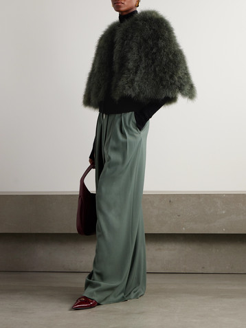 Yves Salomon Cropped feather jacket