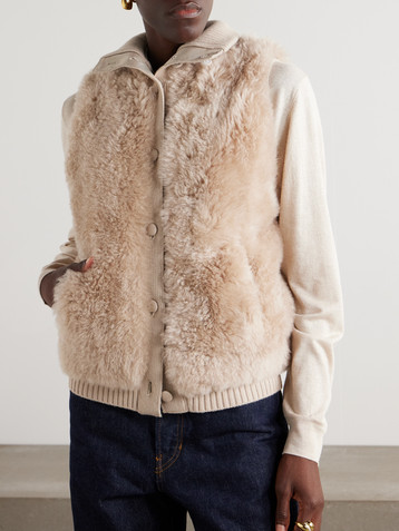 Yves Salomon Wool-trimmed shearling vest