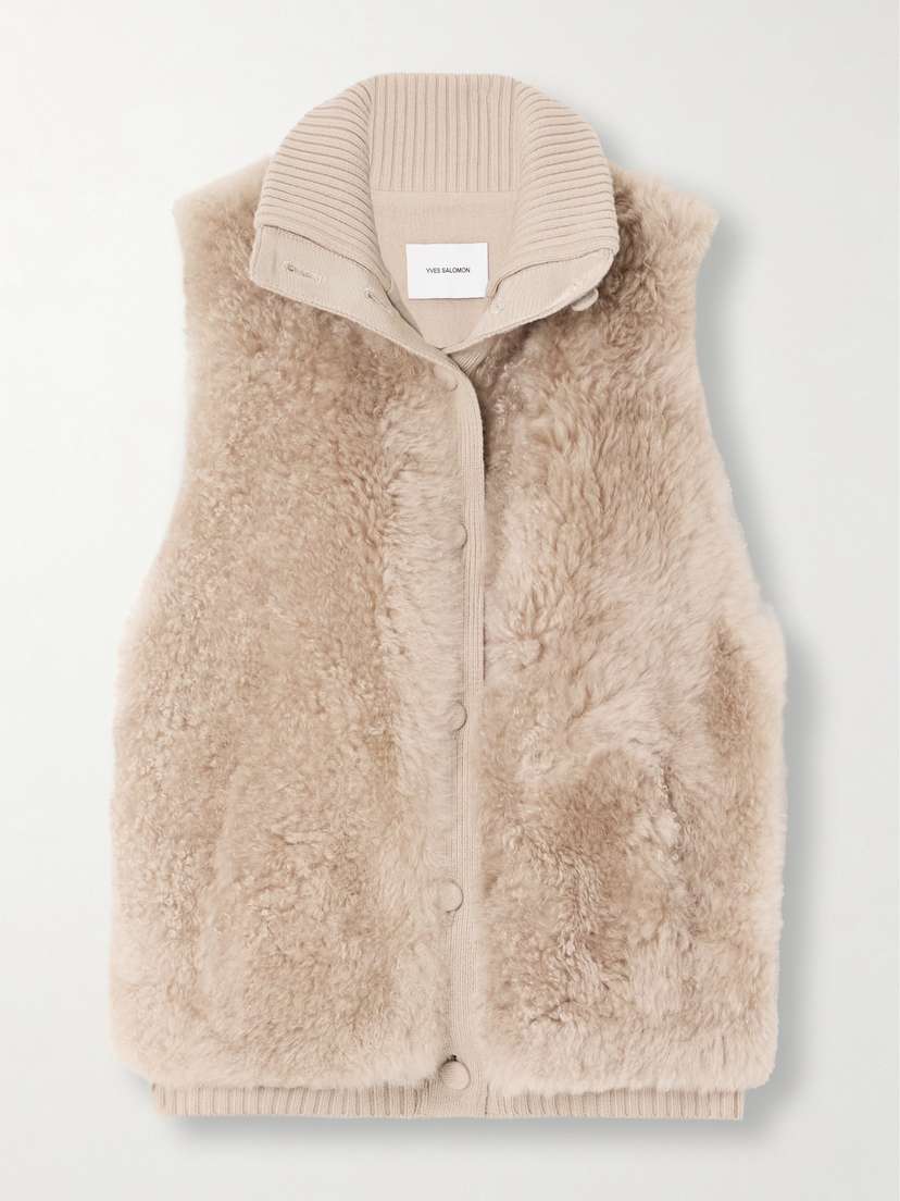 Yves Salomon Wool-trimmed Shearling Vest