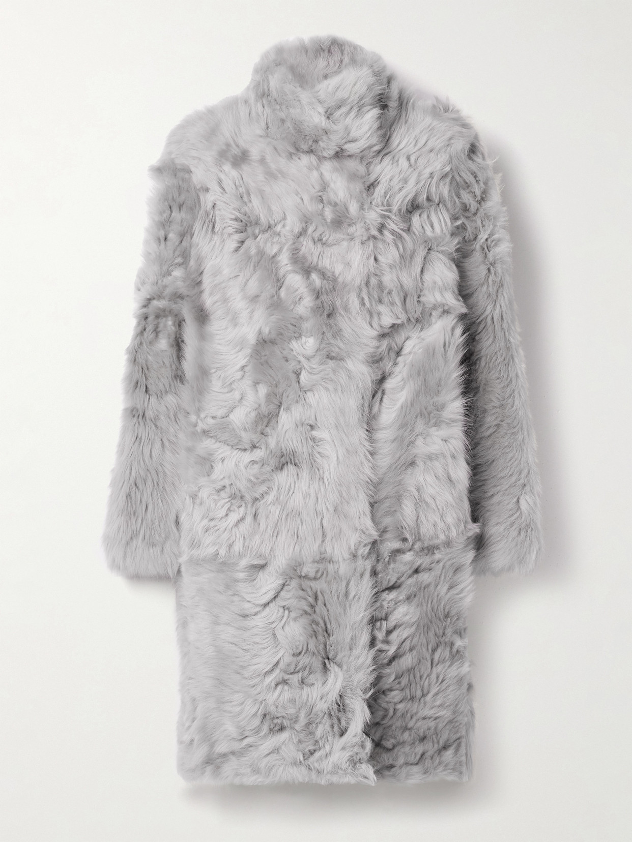 Yves Salomon Shearling Coat In Gray