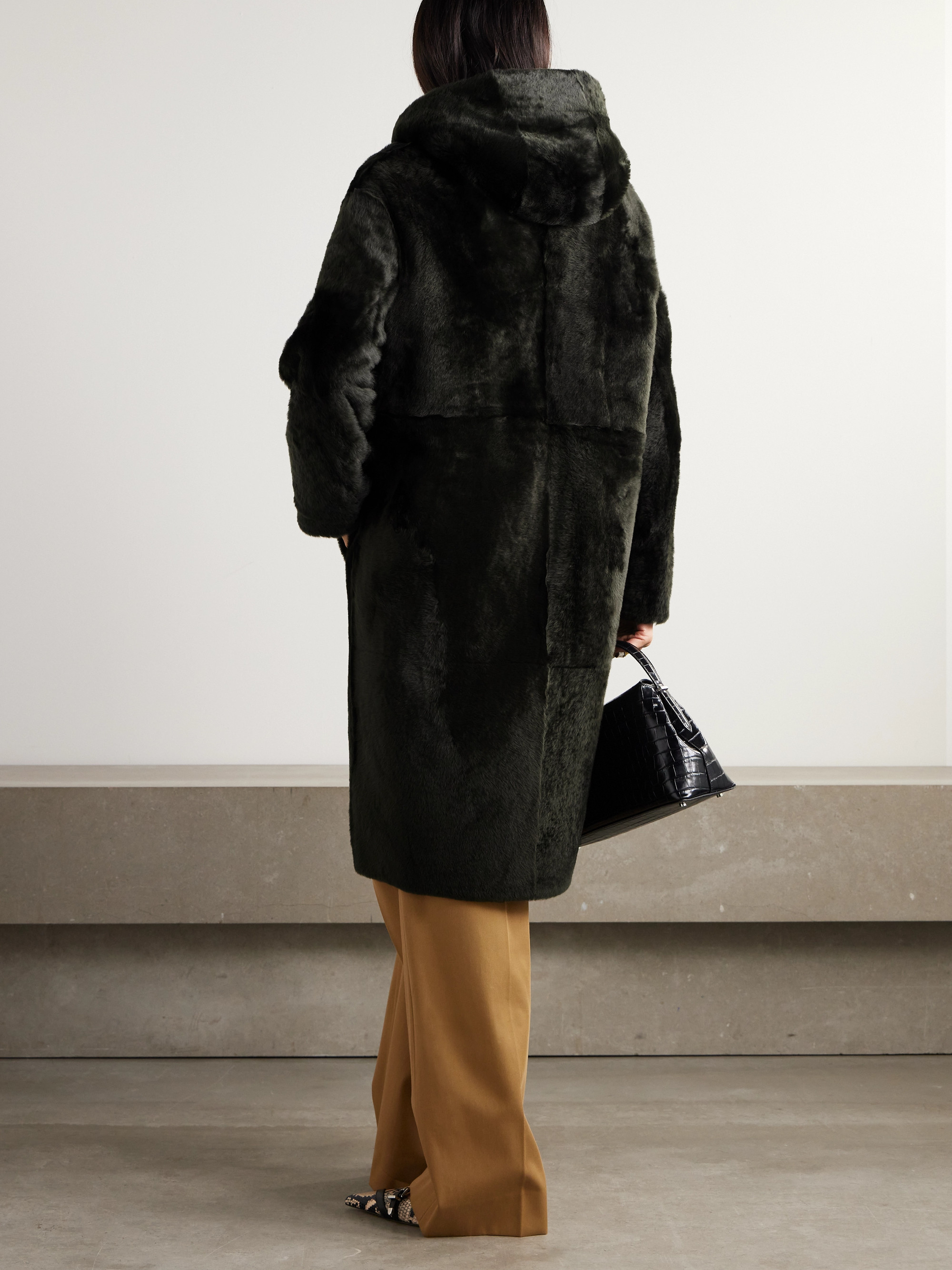 Yves Salomon Reversible shearling hooded coat thumbnail