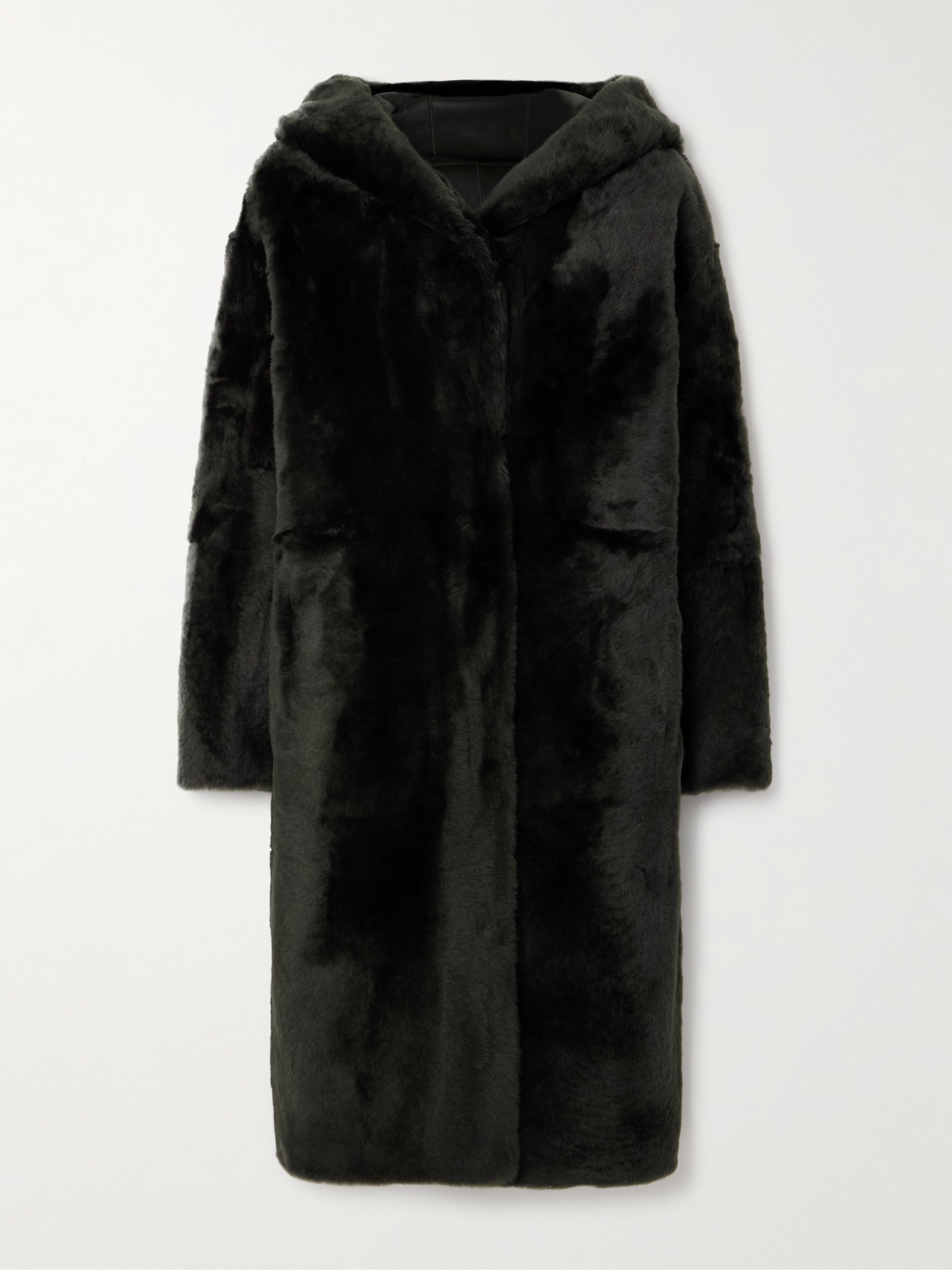 Yves Salomon Reversible shearling hooded coat thumbnail