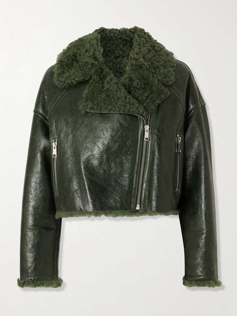 Yves Salomon Cropped Shearling Jacket