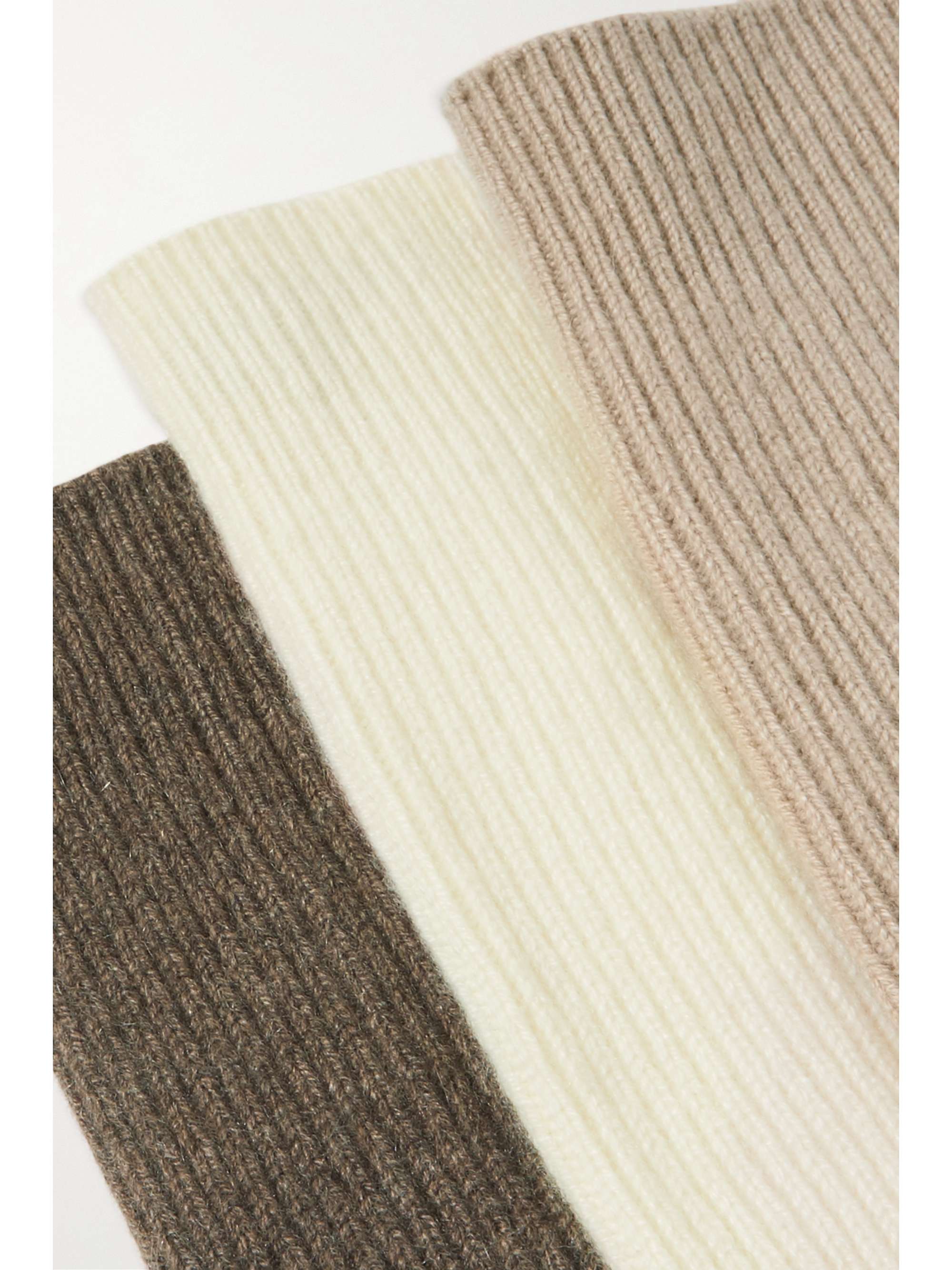 ARCH4 Lucia set of three ribbed baby goat cashmere socks