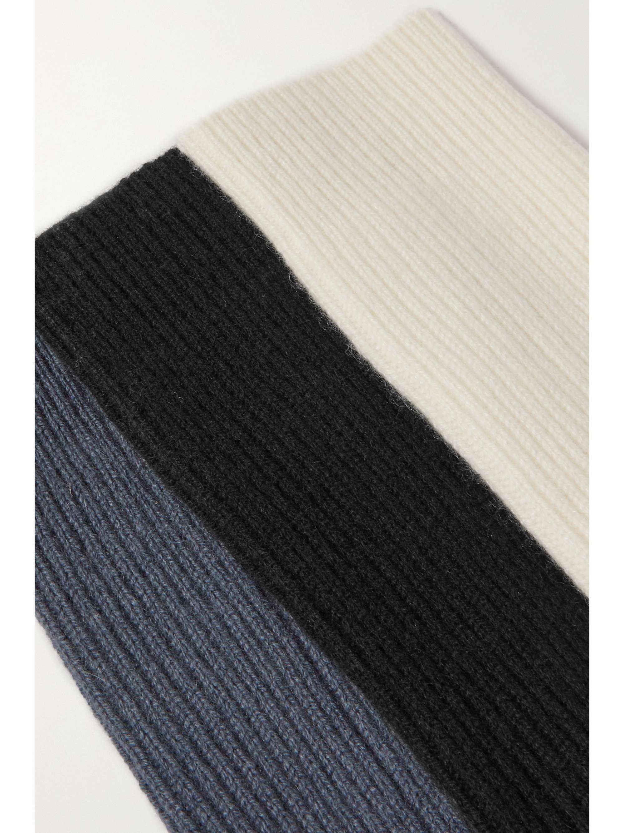 ARCH4 Lucia set of three ribbed baby goat cashmere socks