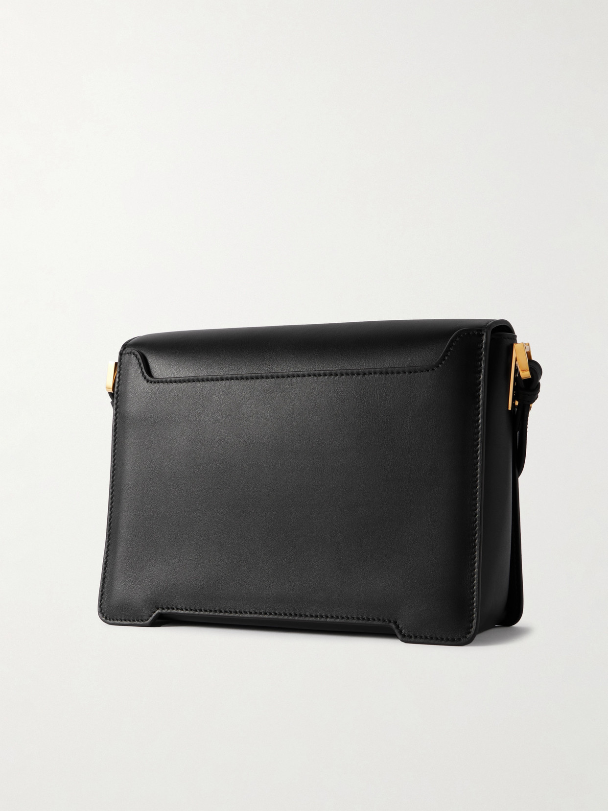 Marni Medium Leather Shoulder Bag In Black