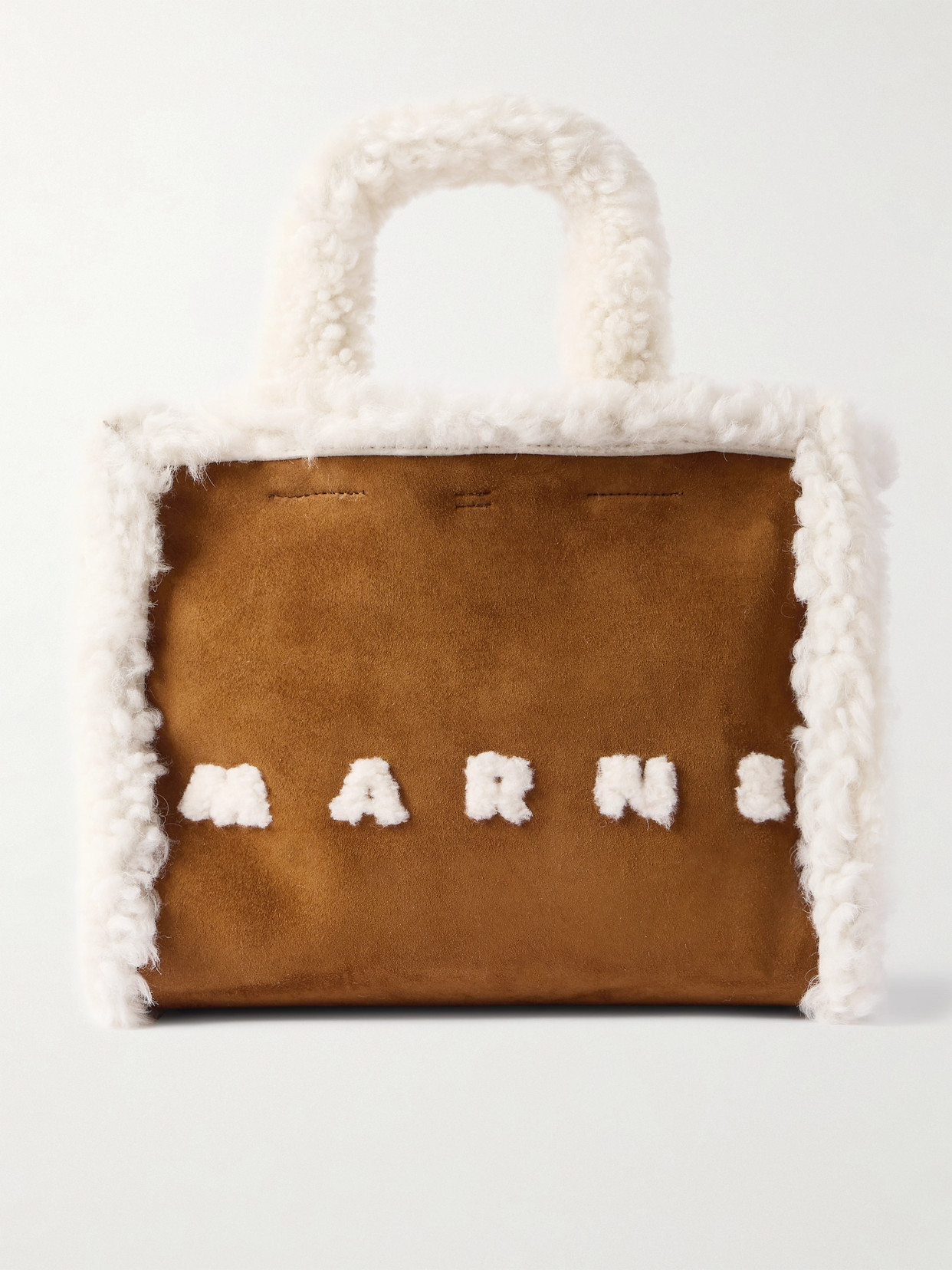 MARNI BASKET SMALL SHEARLING TOTE