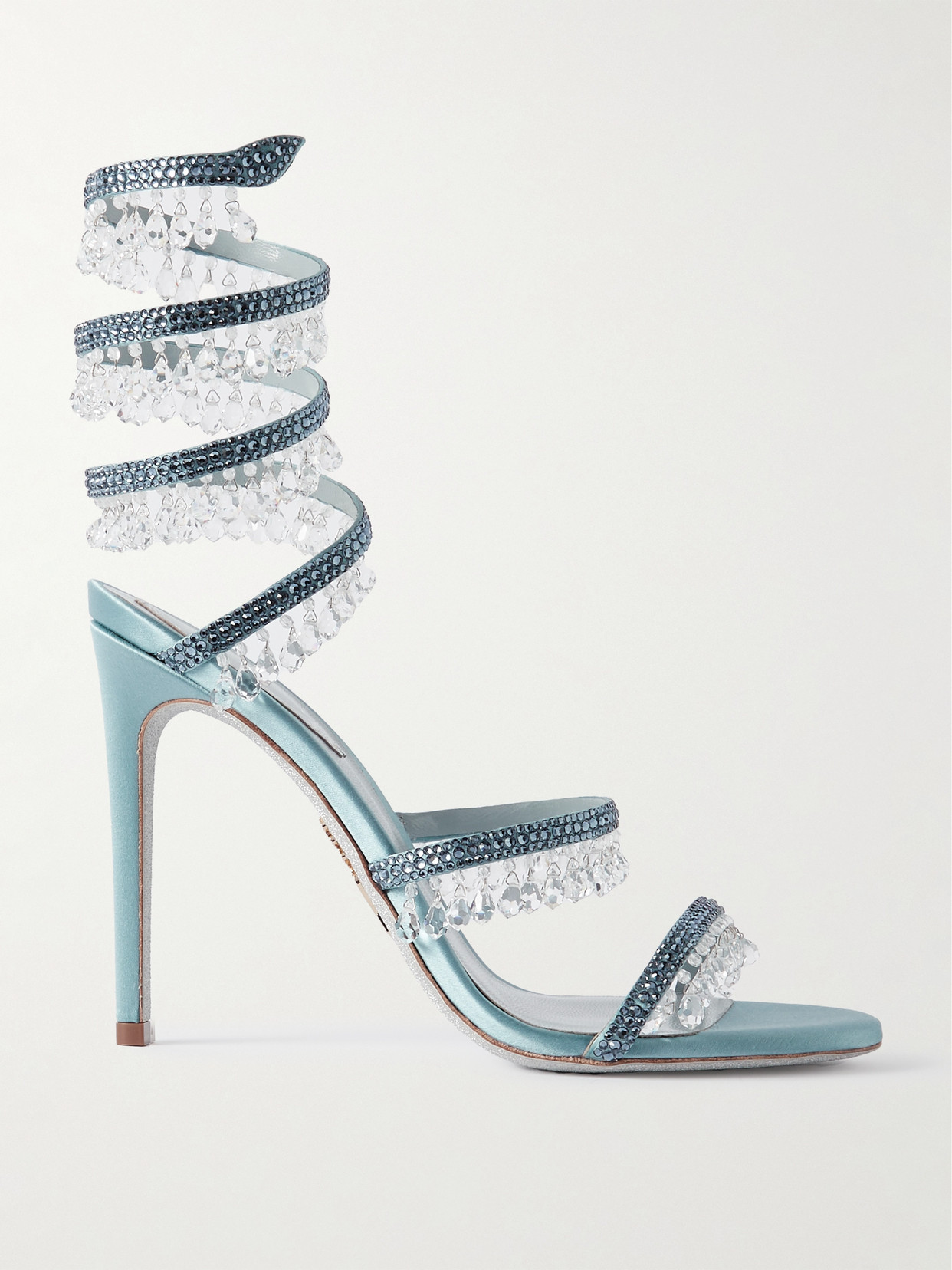 René Caovilla - Chandelier Crystal-embellished Satin Sandals - Blue
