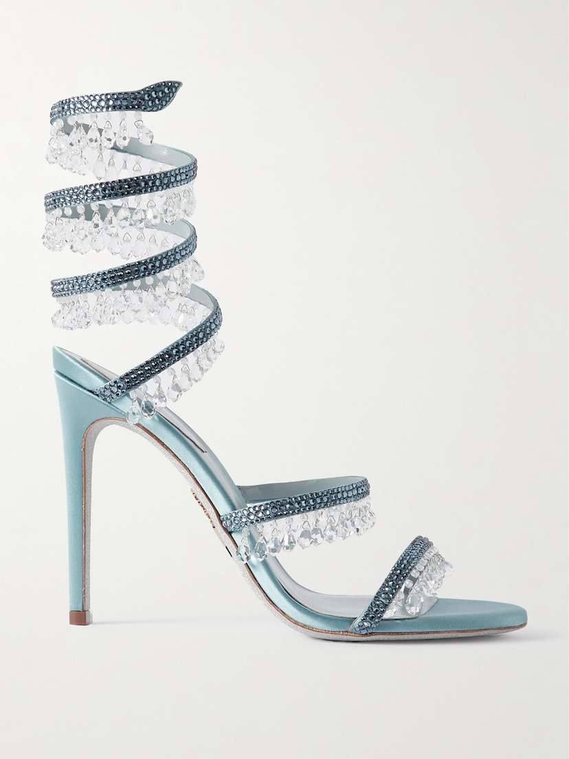 René Caovilla Chandelier Crystal-embellished Satin Sandals - IT36