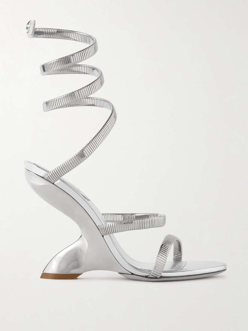 René Caovilla Symphony Metallic Leather Sandals