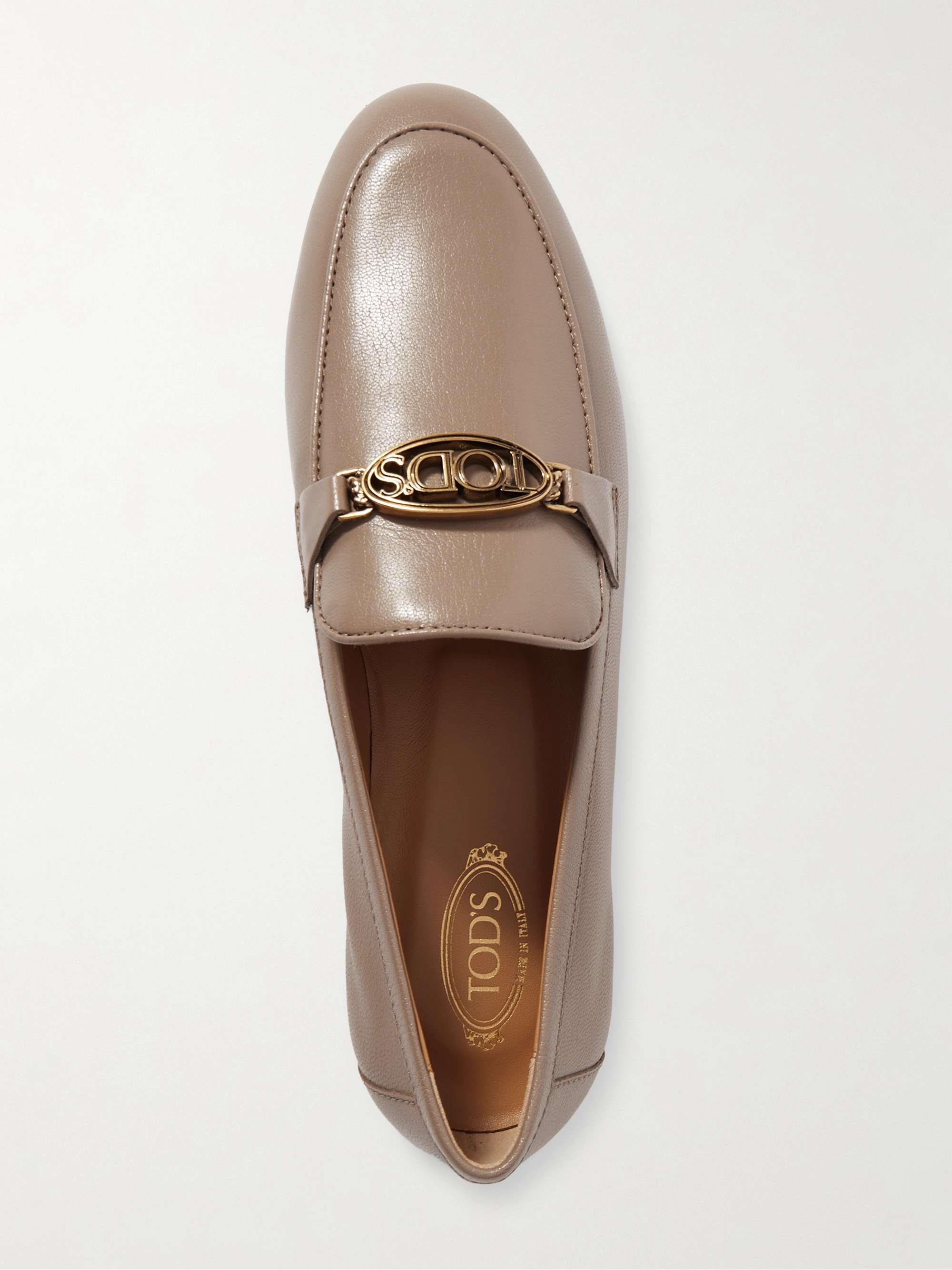 tod's embellished leather loafers