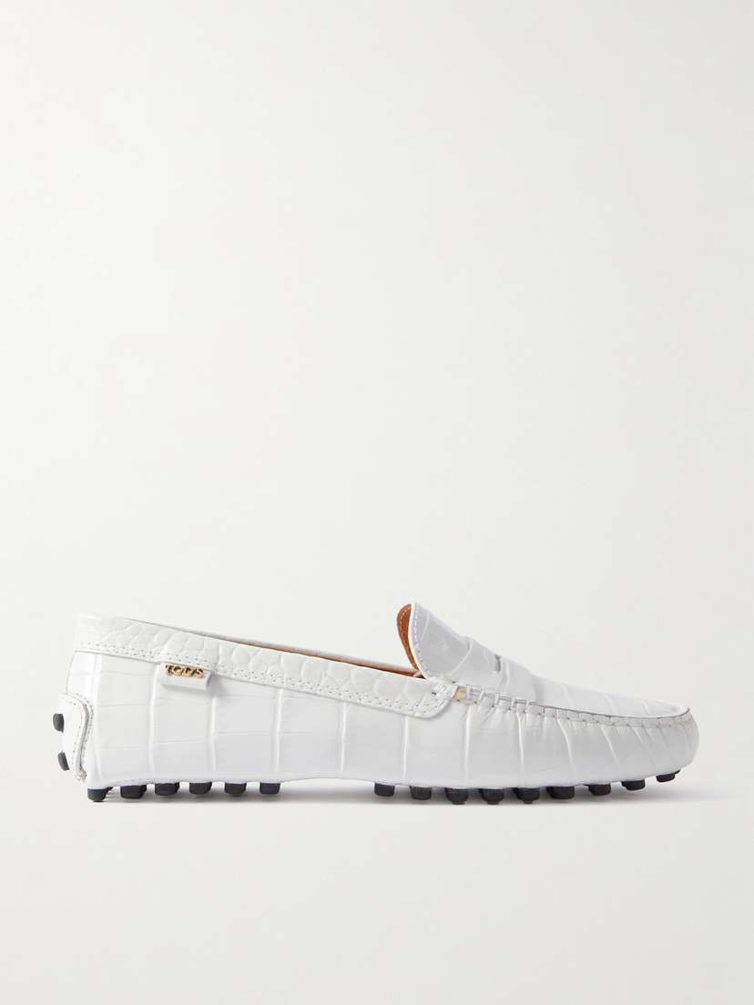 Tod's Gommino Croc-effect Leather Loafers