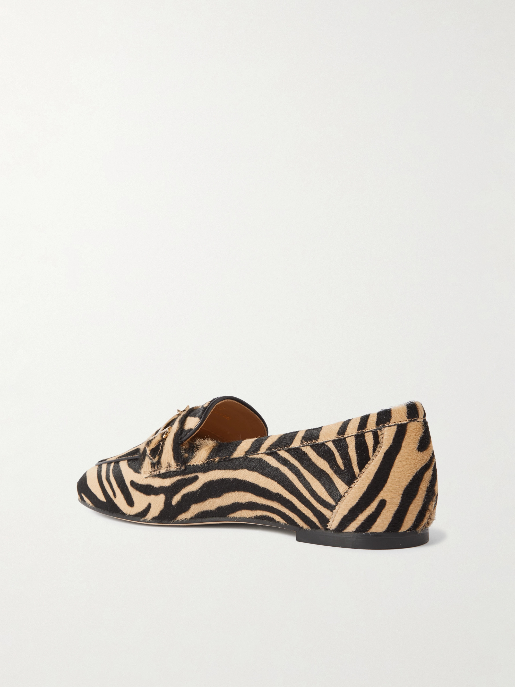 Tod's Embellished zebra-print pony hair loafers