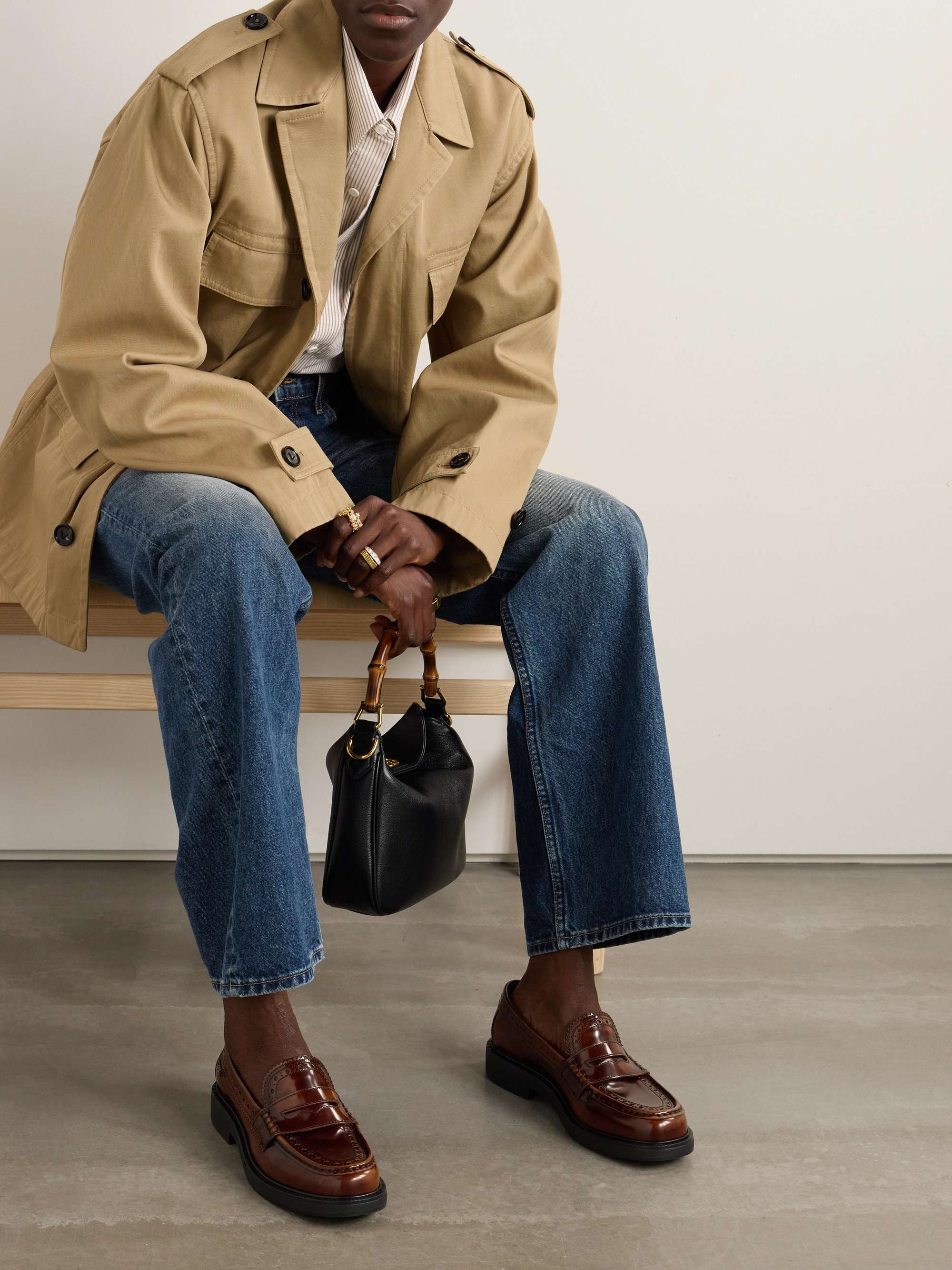 TOD'S MOCASSINO UK6 25cm 未使用級 Mocassino patent-leather loafers