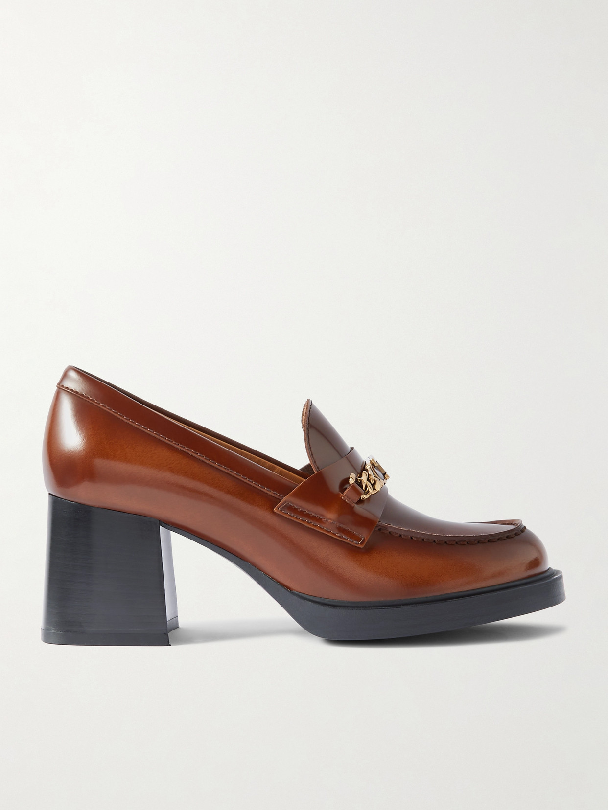 Tod's - Gomma Embellished Leather Platform Loafers - Brown