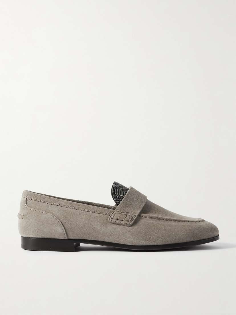 Brunello Cucinelli Embellished Suede Loafers
