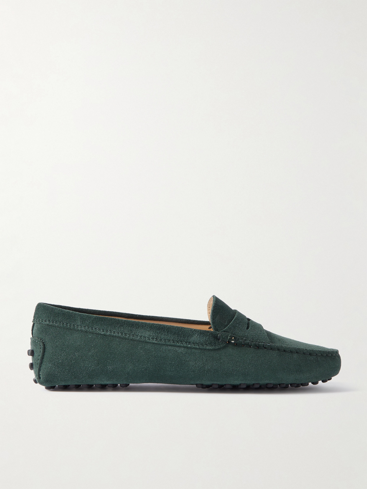 Tod's Gommino Suede Loafers In Green